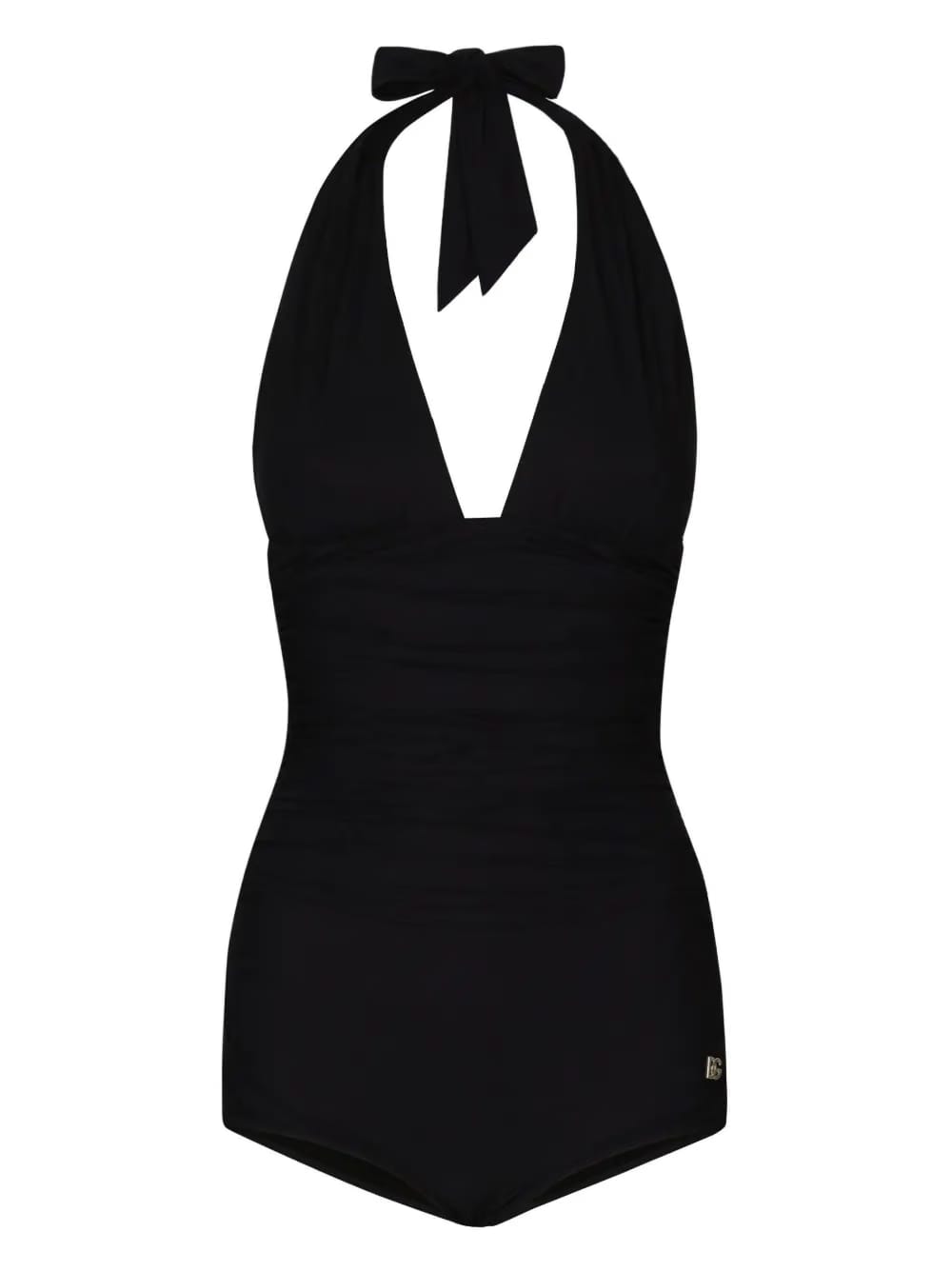 halterneck ruched swimsuit