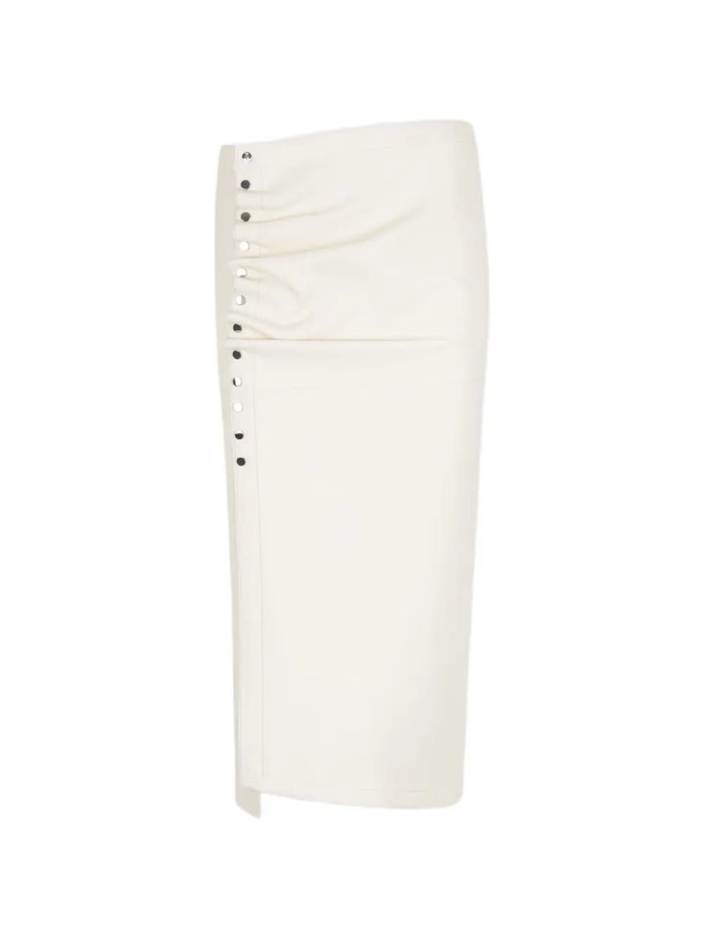 ruffled buttoned midi skirt