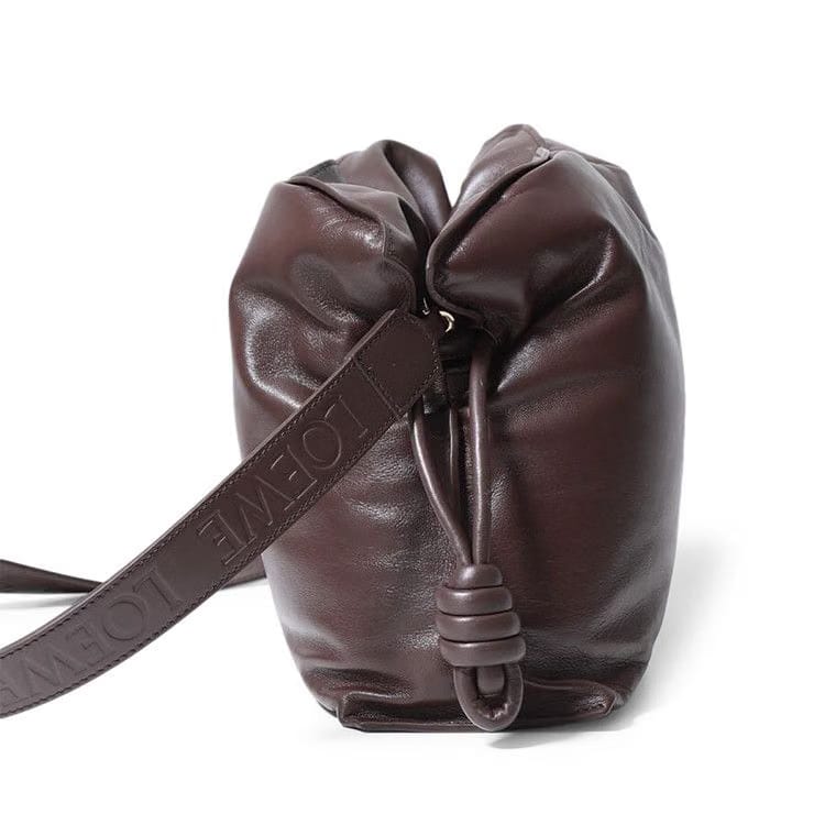Loewe Flamenco Clutch Puffer Bag Dark Chocolate