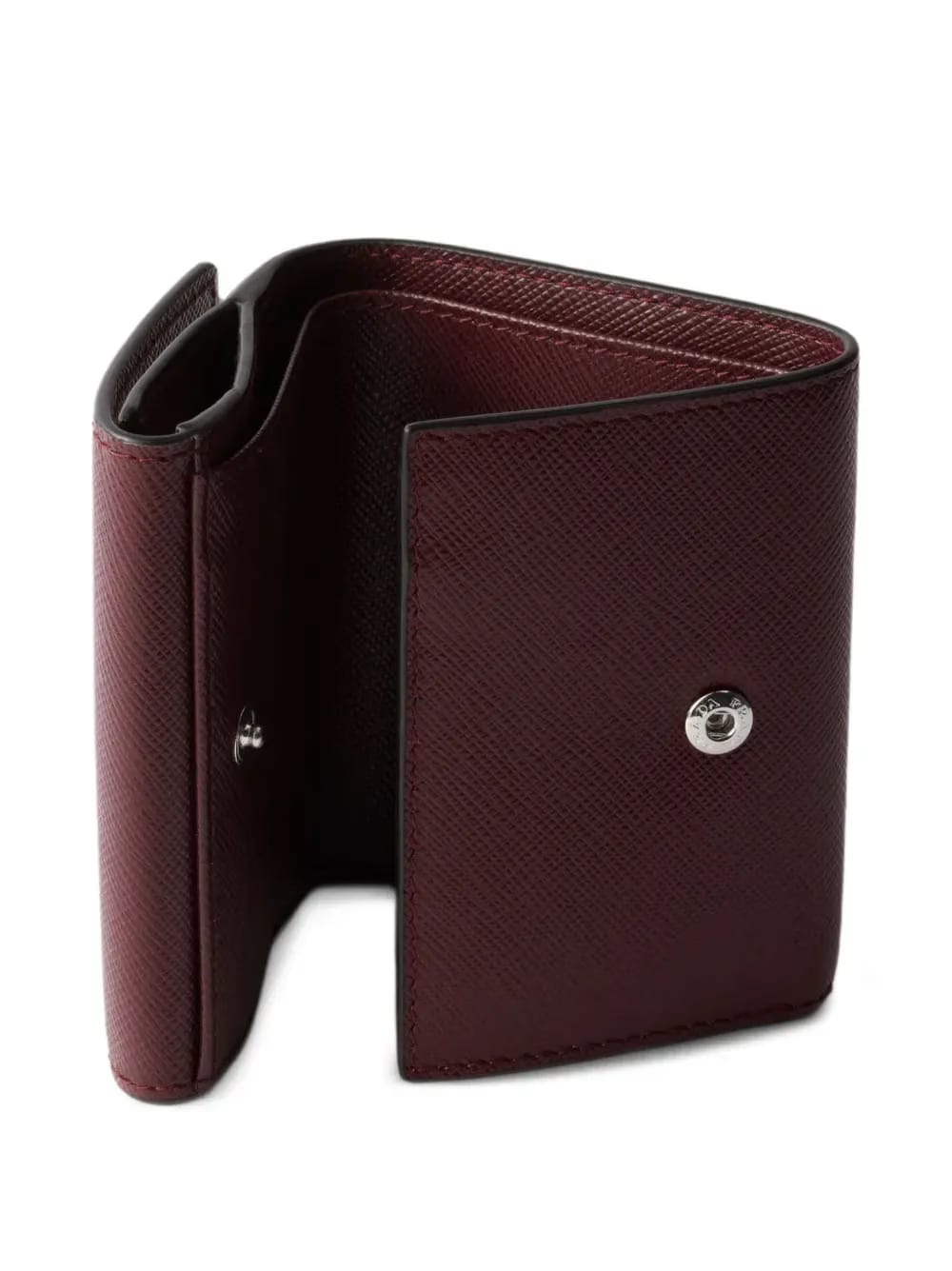 snap triangle leather wallet