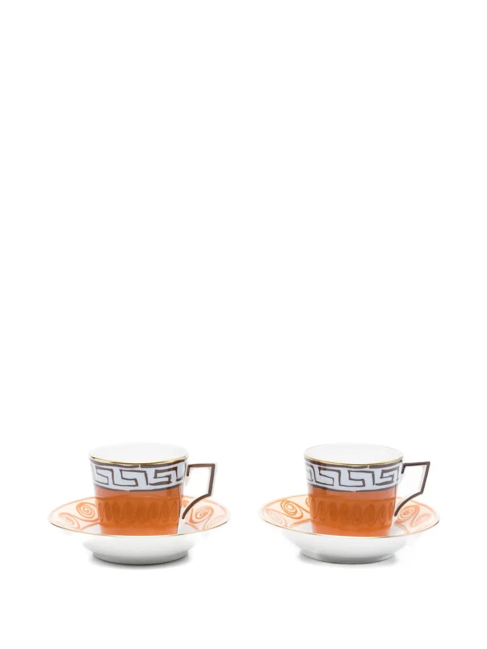 greek-key porcelain coffee set