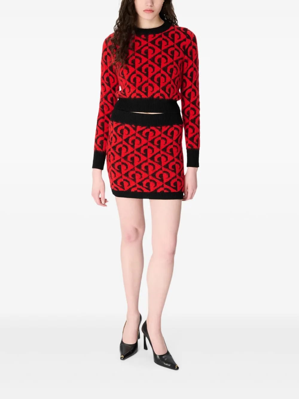 Moon lozenge-knit miniskirt