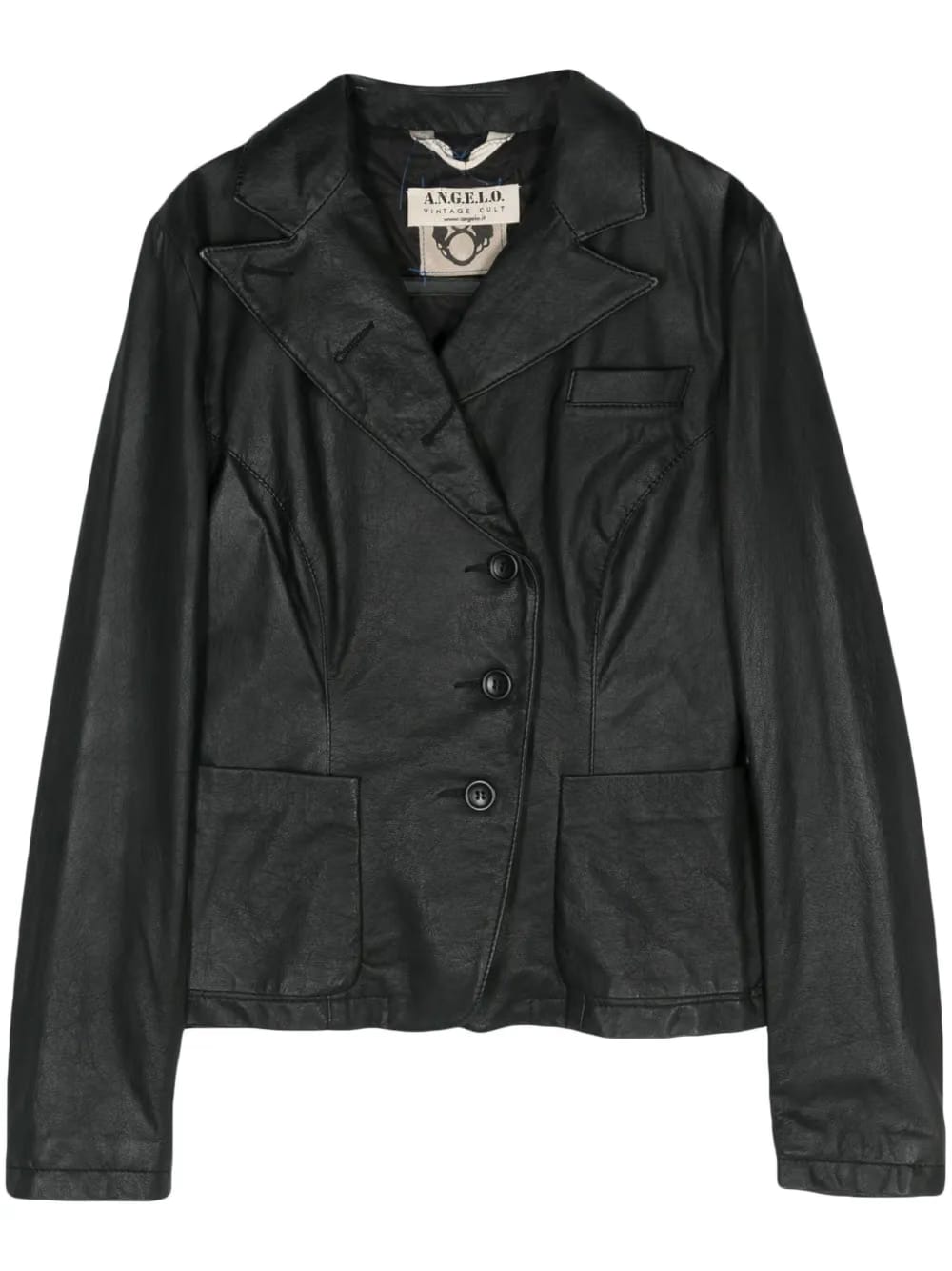 2000s leather single-breasted blazer