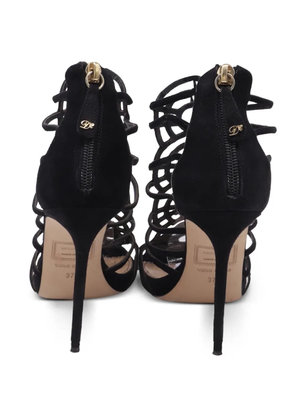 Strappy back-zipped sandals