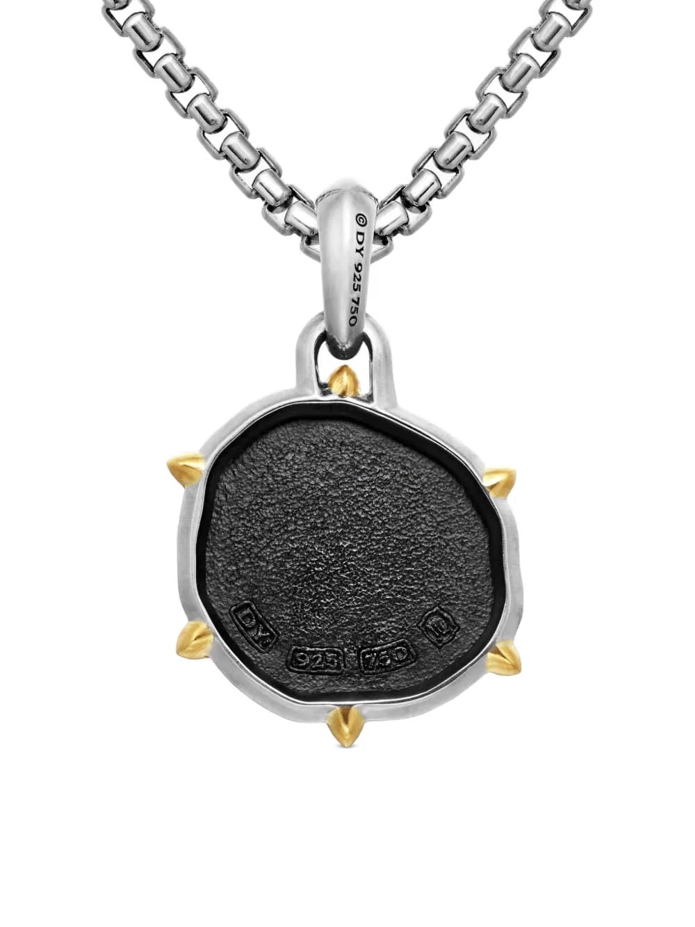 18kt yellow gold and sterling silver Virgo amulet (33mm)