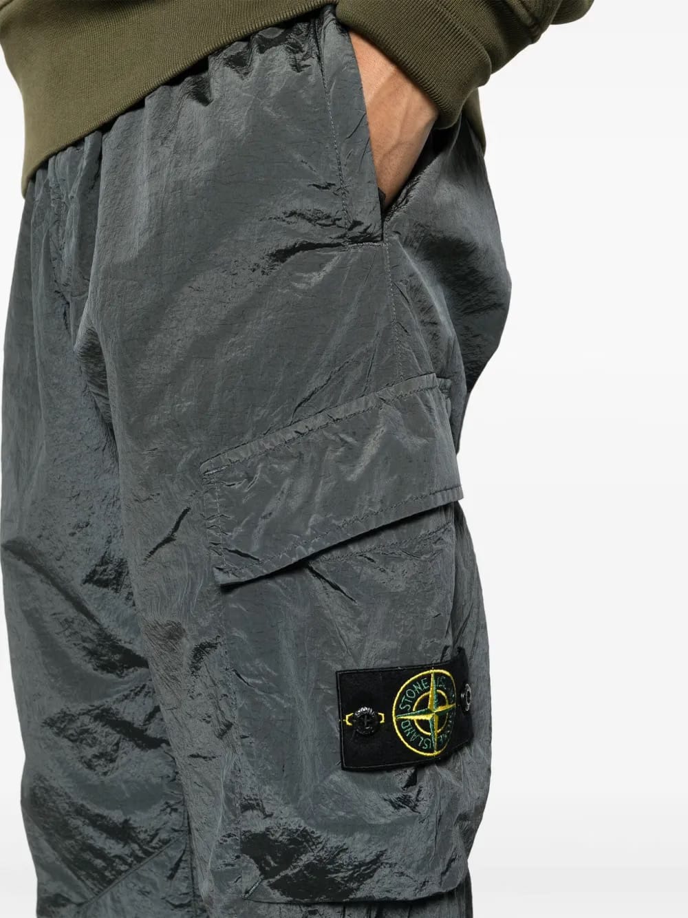 Compass-motif cargo trousers