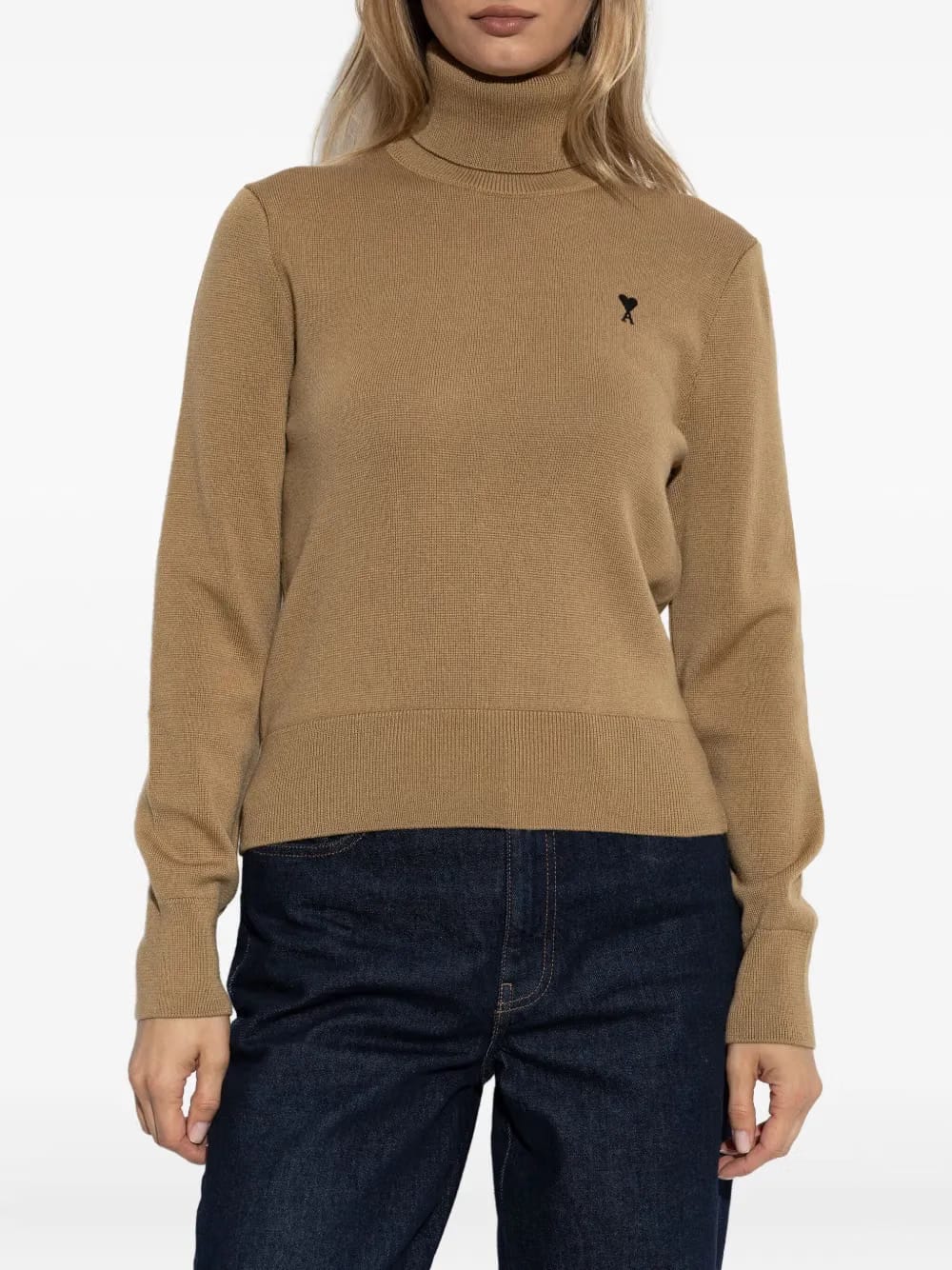 logo-embroidery turtleneck sweater