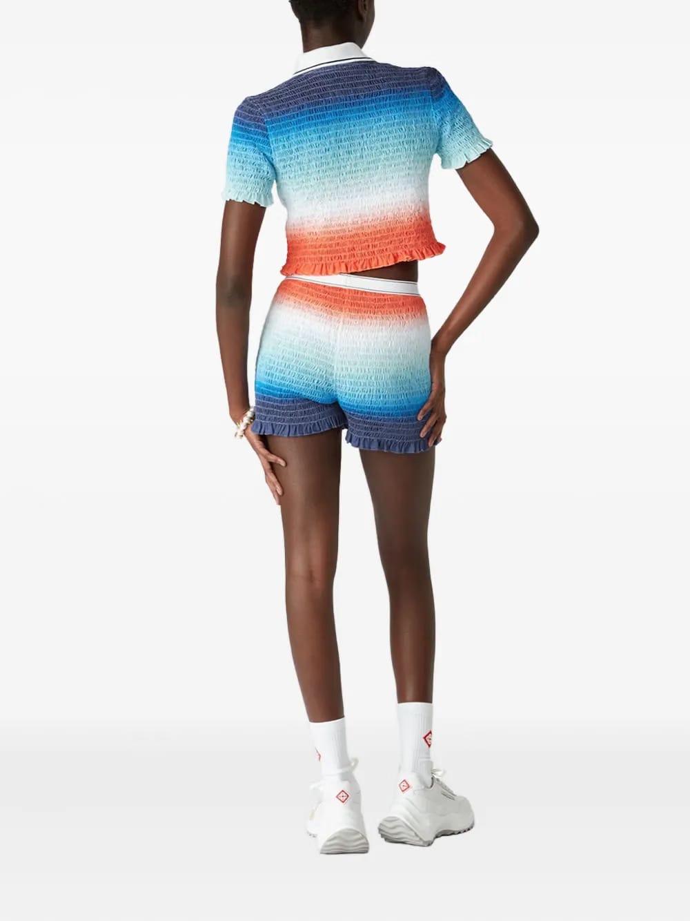 smocked polo top