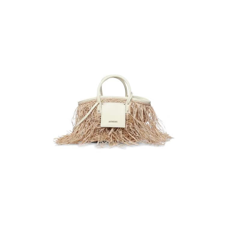 Jacquemus Le Panier Soli Raphia Basket Bag Light Yellow