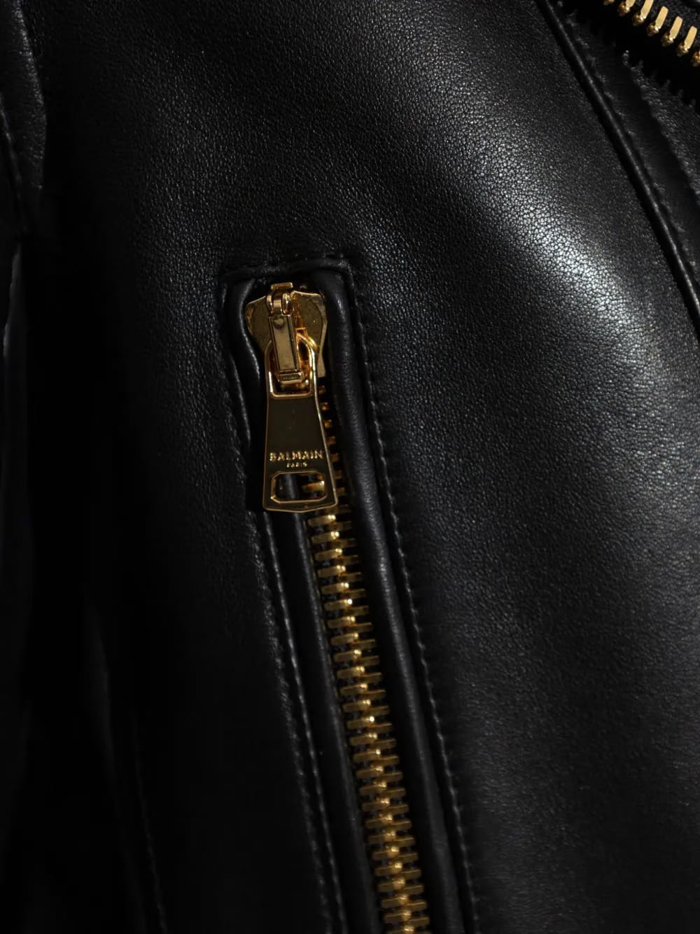 asymmetrical-zip leather jacket