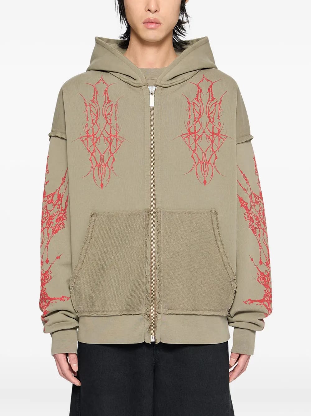 Ewigkeit graphic zip fleece Hoodie