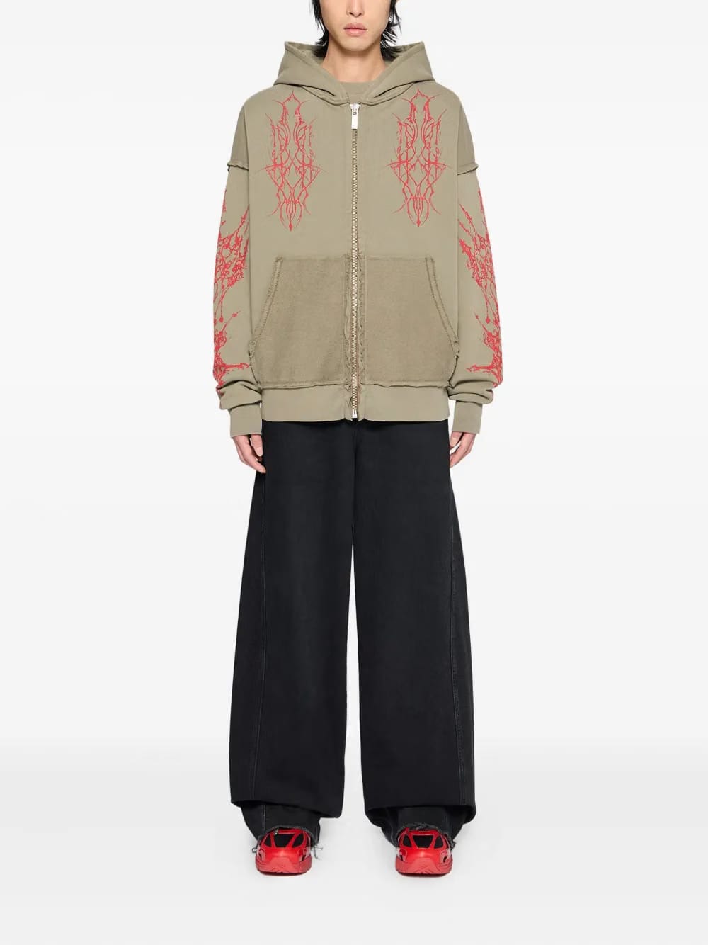 Ewigkeit graphic zip fleece Hoodie