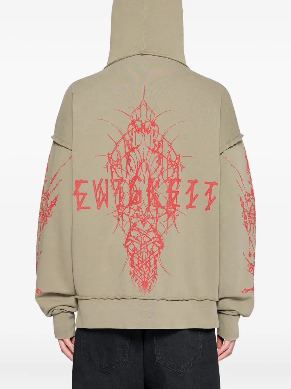 Ewigkeit graphic zip fleece Hoodie