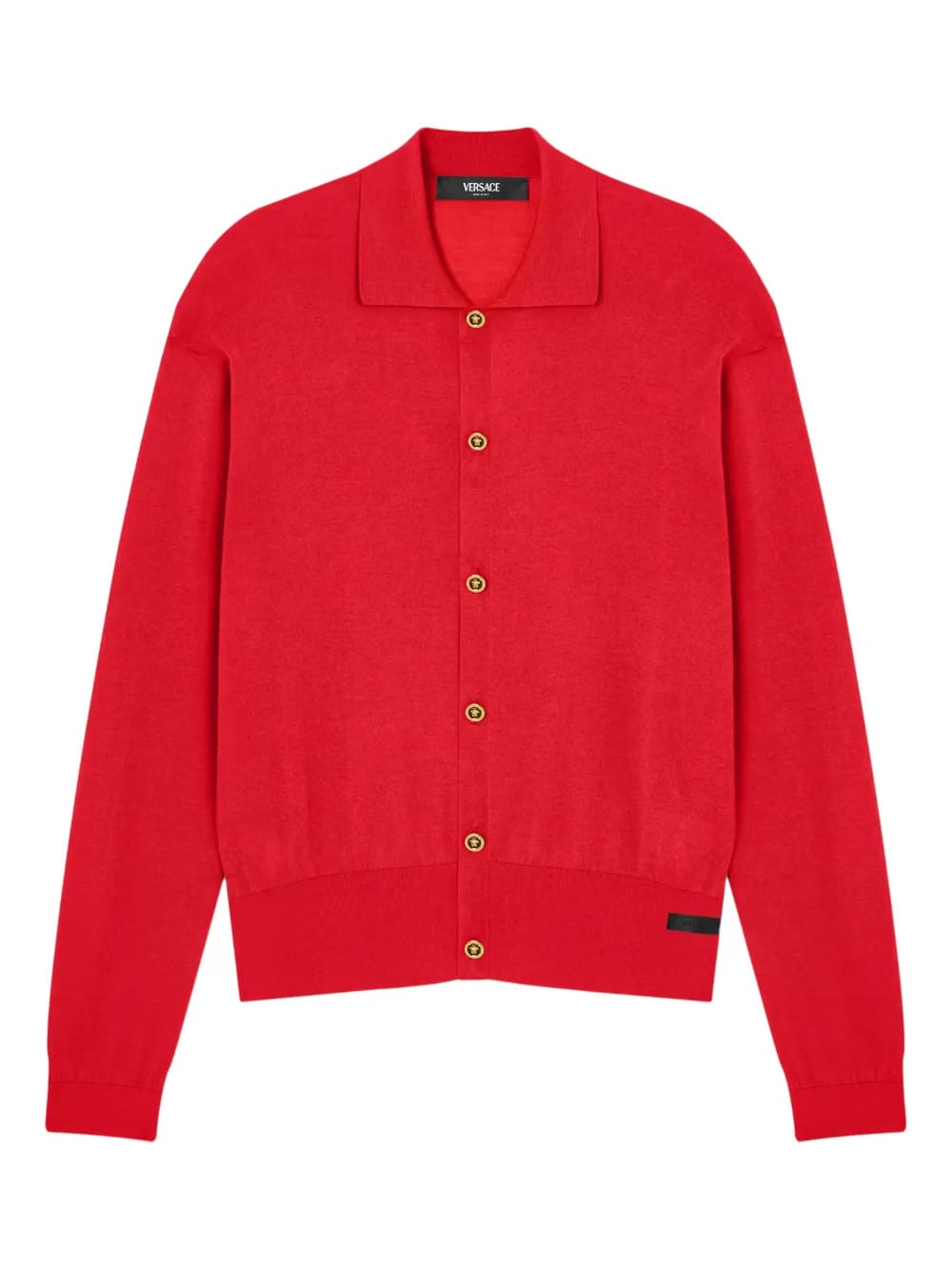 silk polo cardigan