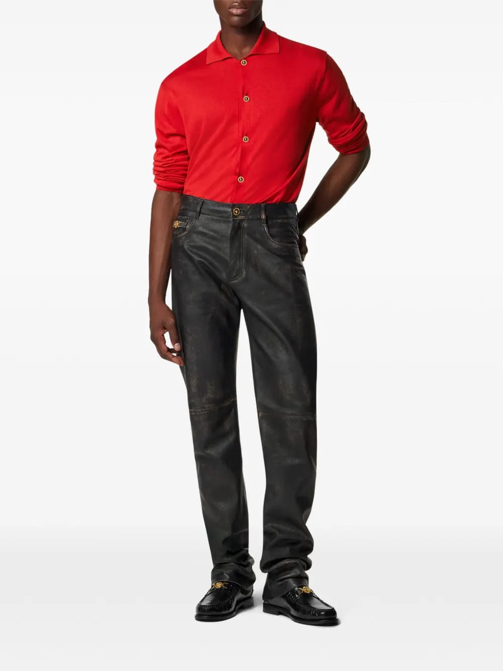 silk polo cardigan