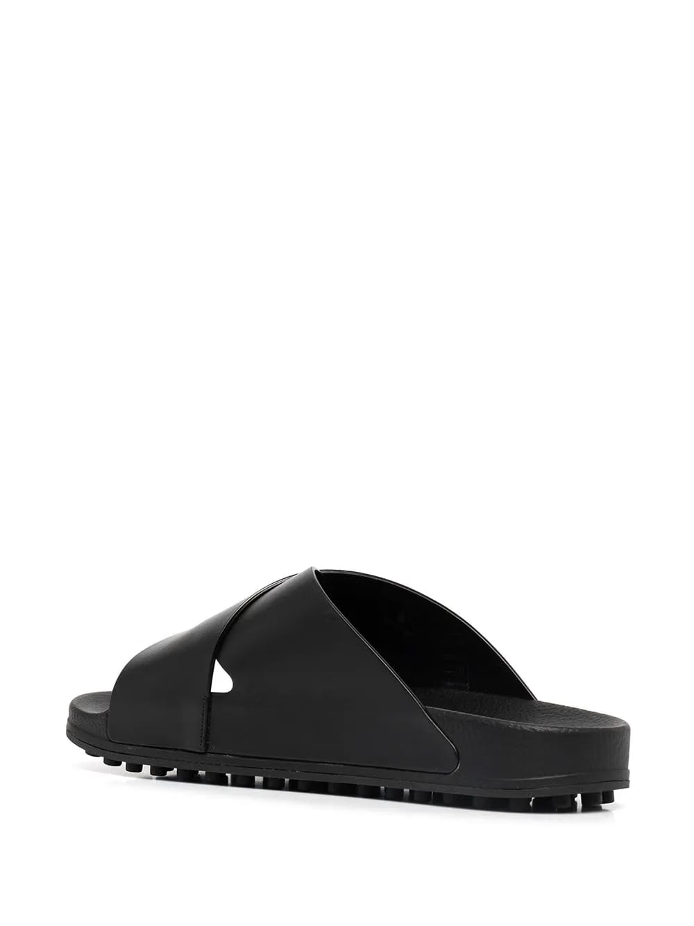 logo-debossed leather slides