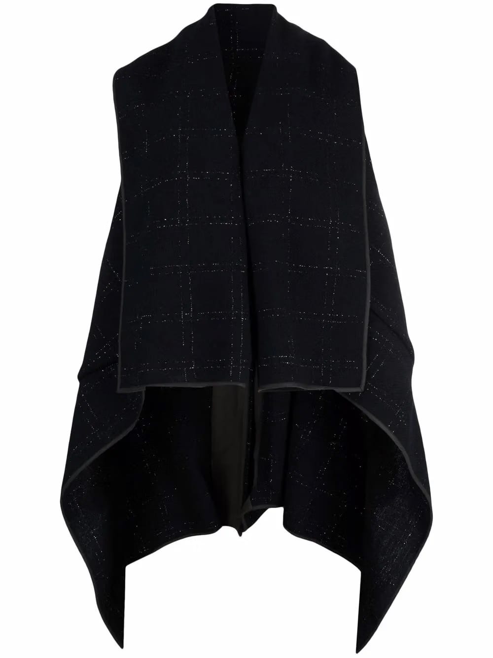 1990s tartan-knit cape coat