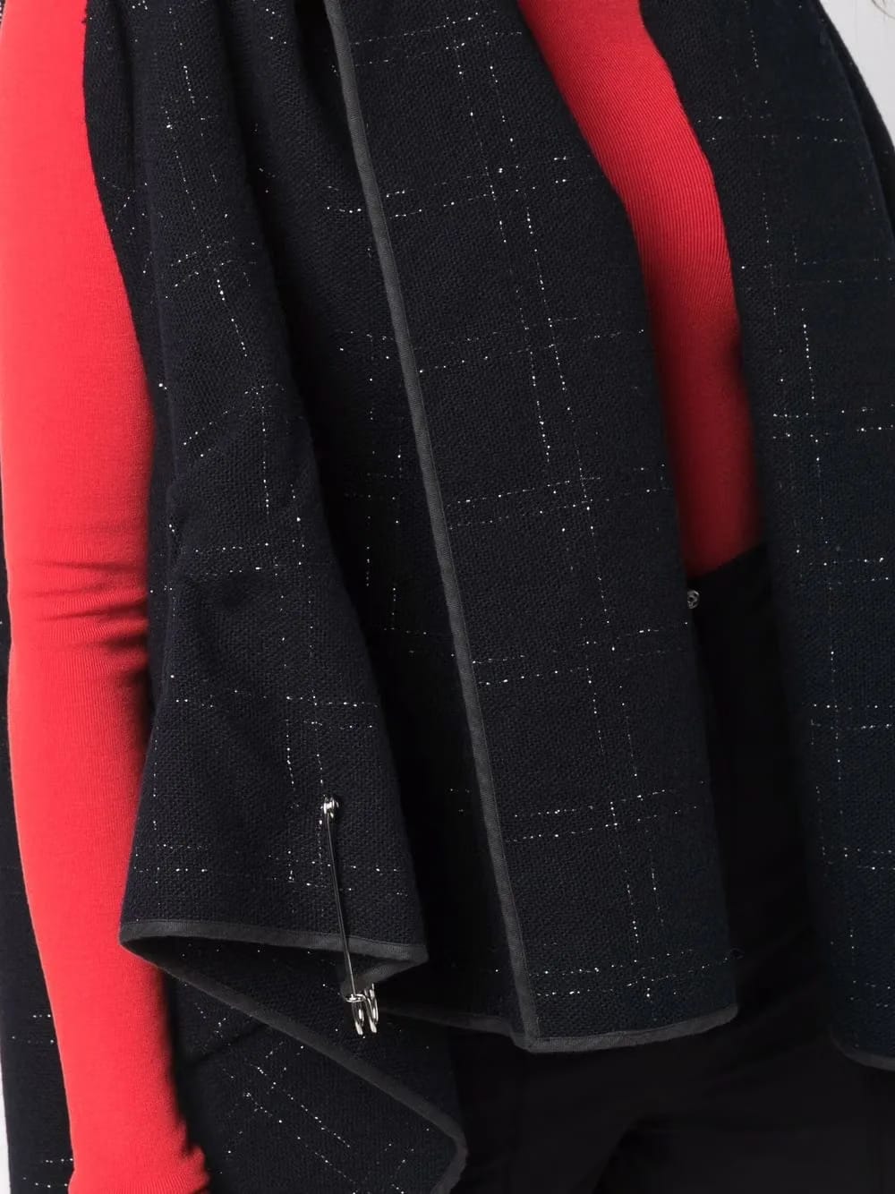 1990s tartan-knit cape coat