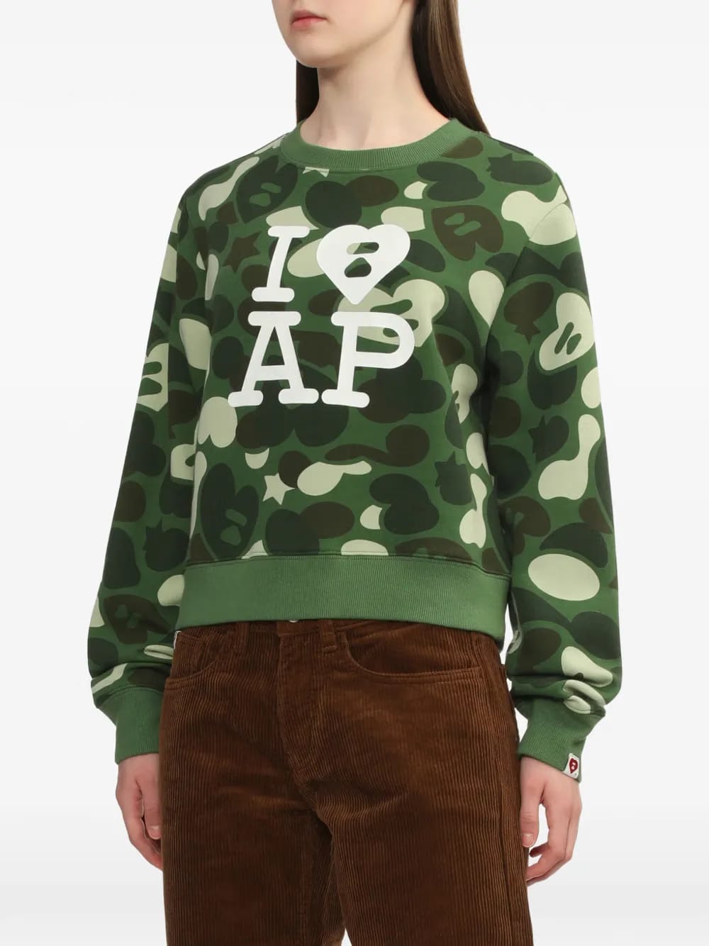 camouflage crewneck knitwear