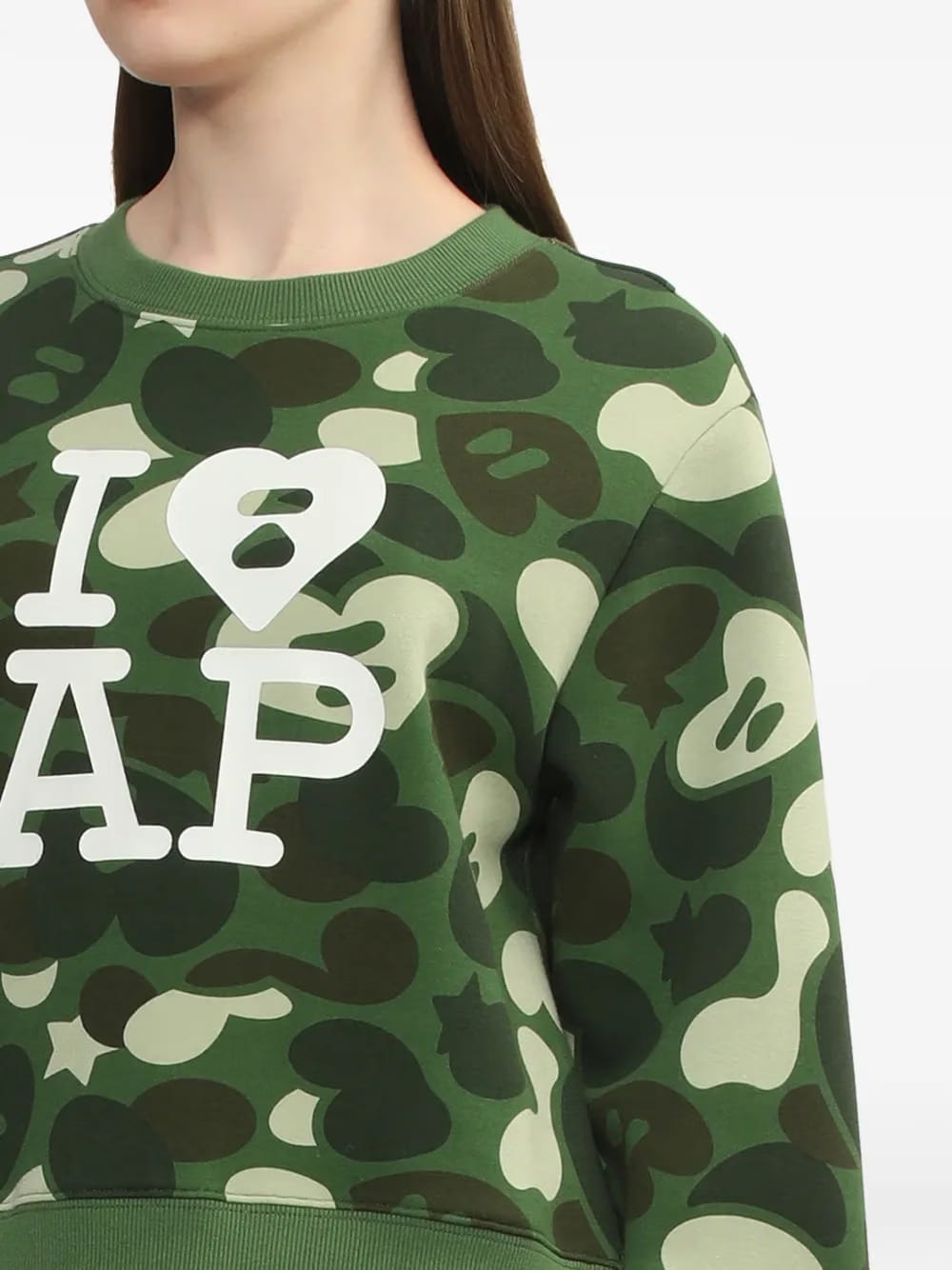 camouflage crewneck knitwear