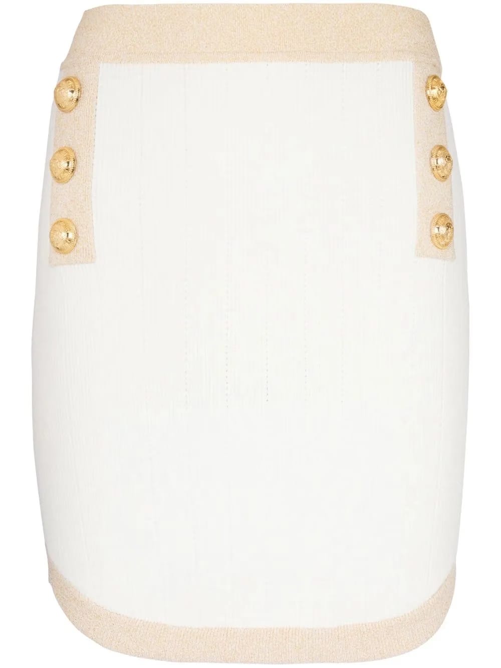 button-embellished knitted miniskirt