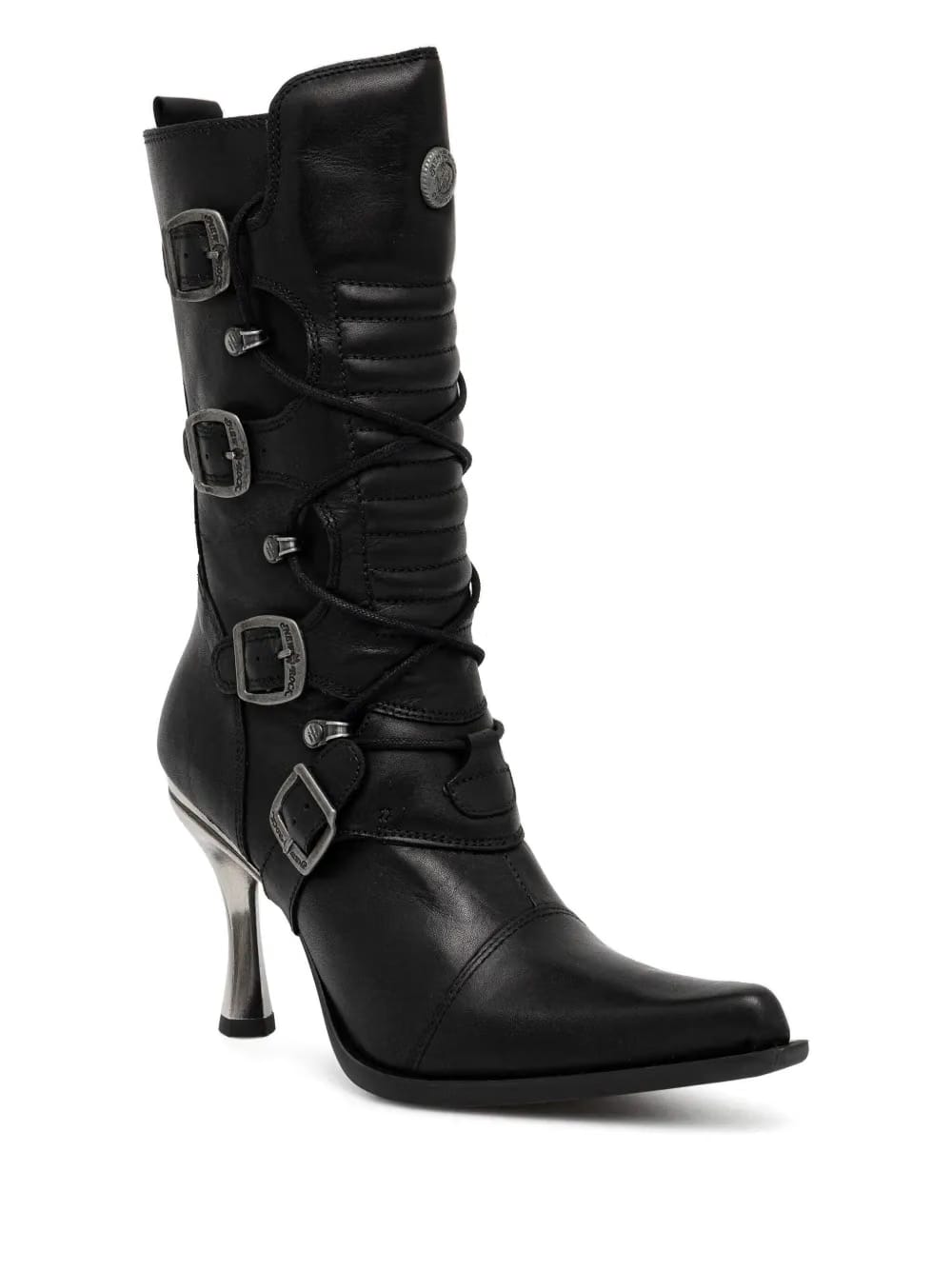 100mm lace-up buckle boots