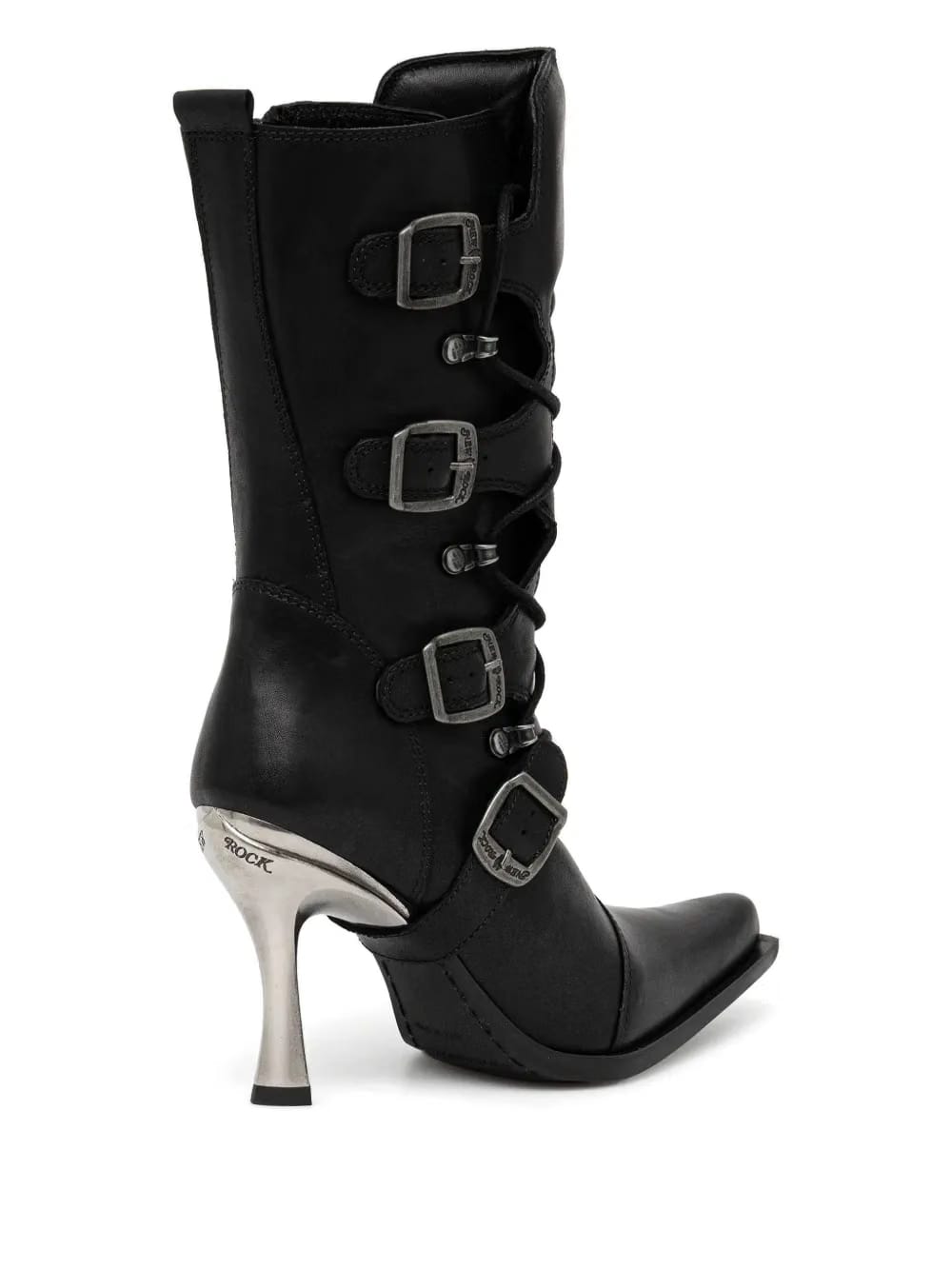 100mm lace-up buckle boots