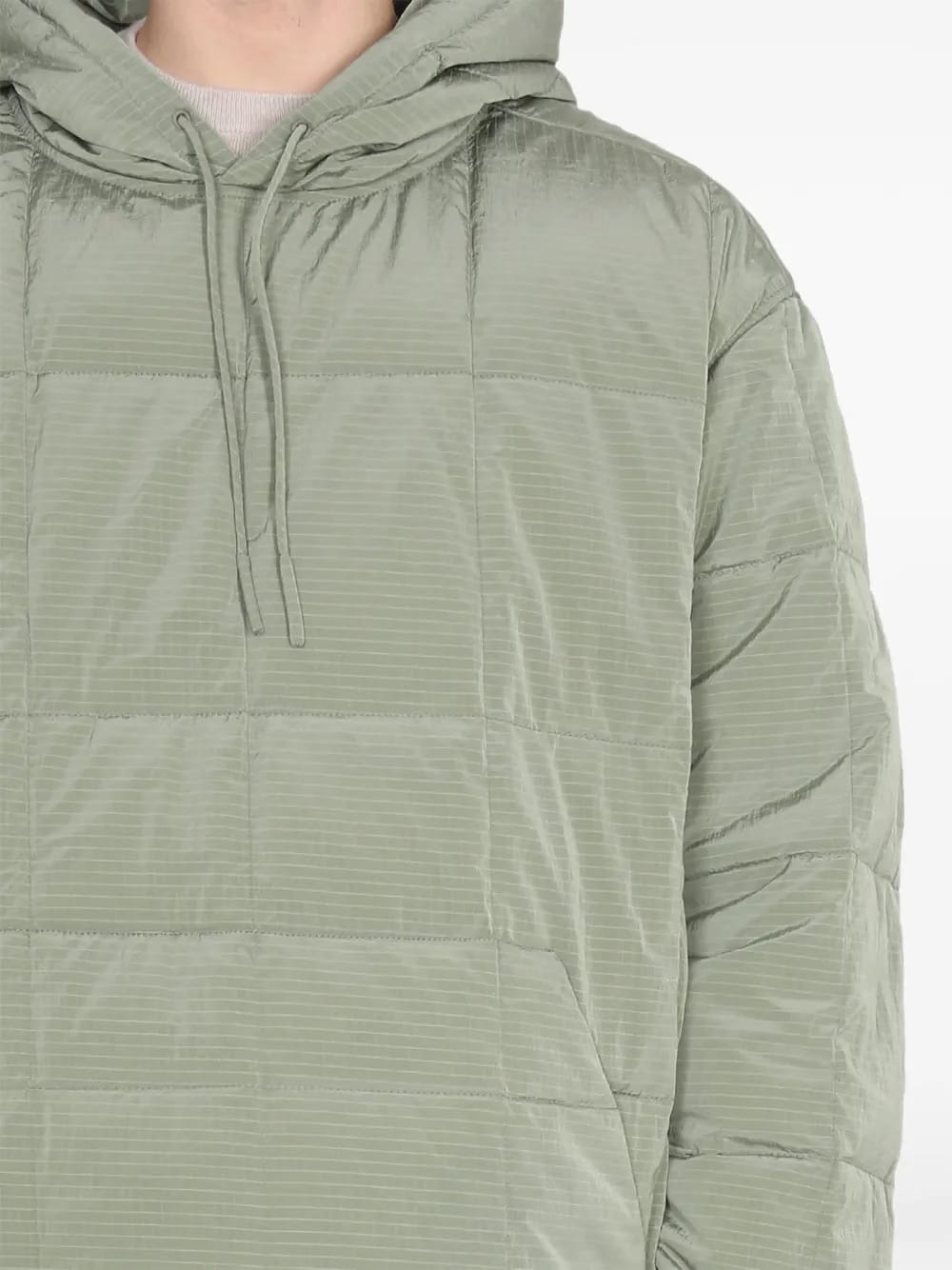 quilted-design hooded jacket