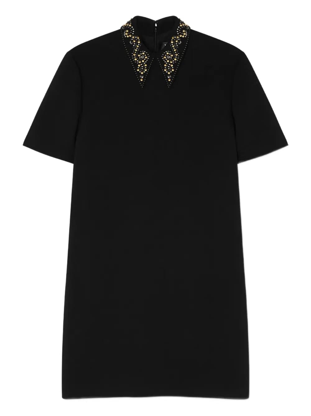 embellished-collar mini dress