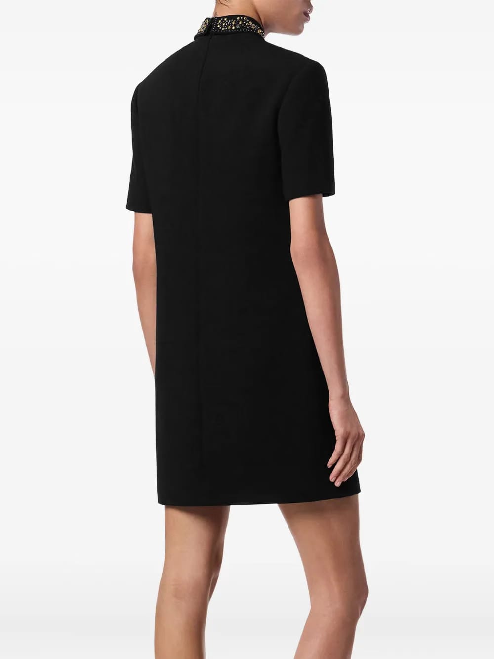 embellished-collar mini dress