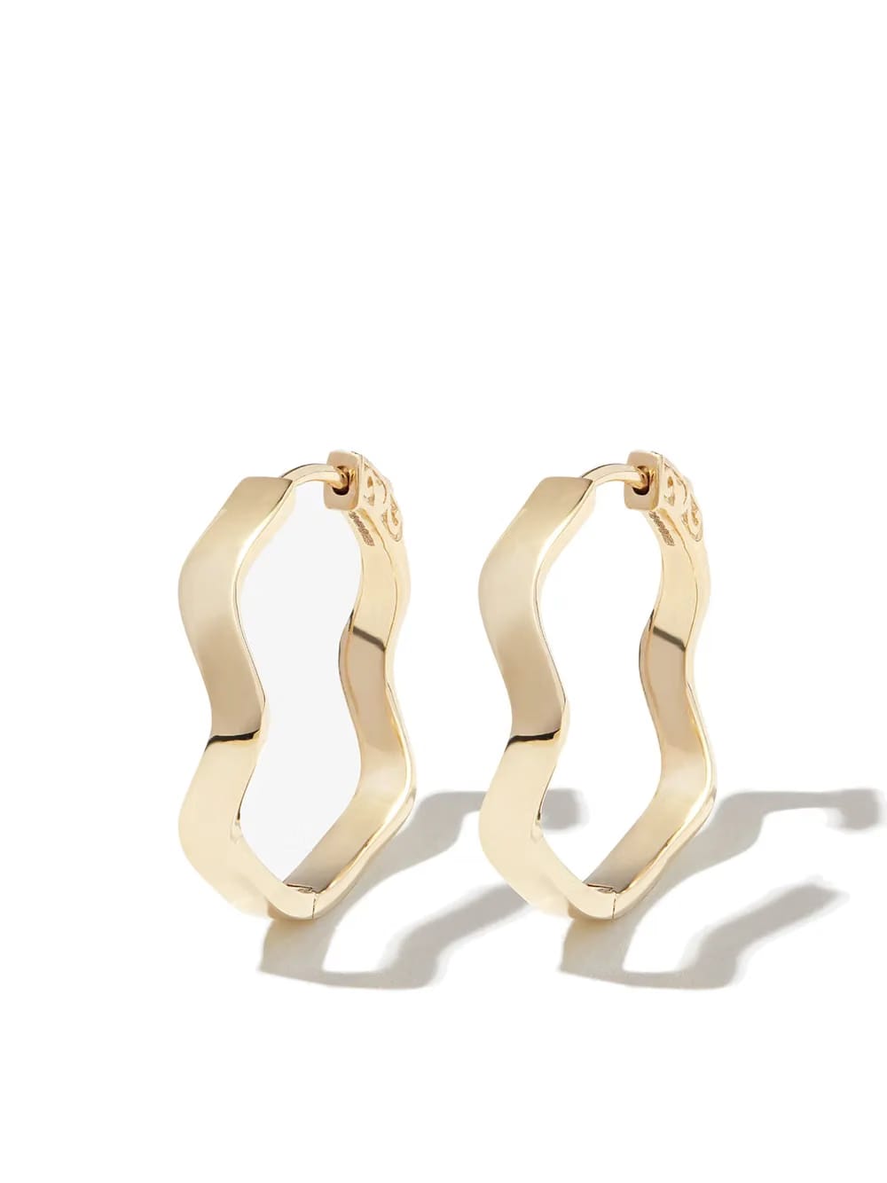 14kt yellow gold curve hoop earrings