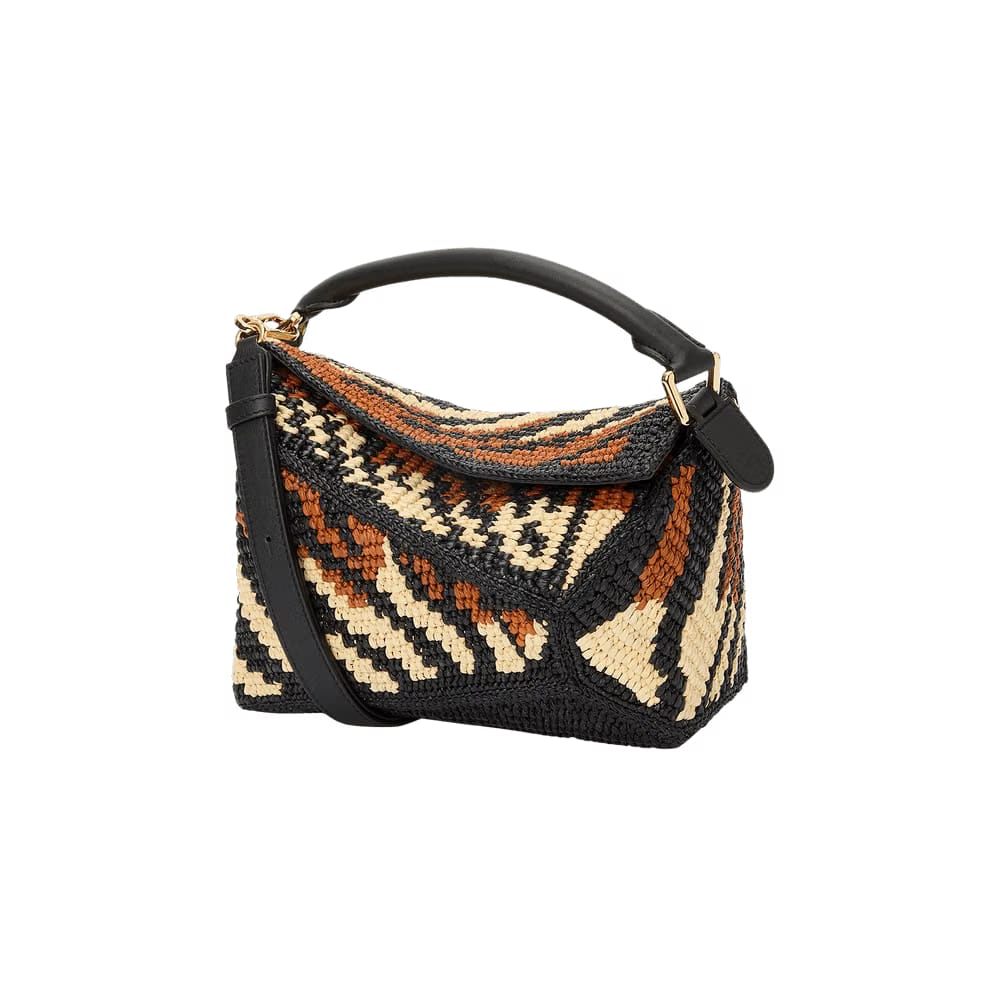 Loewe Small Puzzle Edge Bag Black/Honey Gold