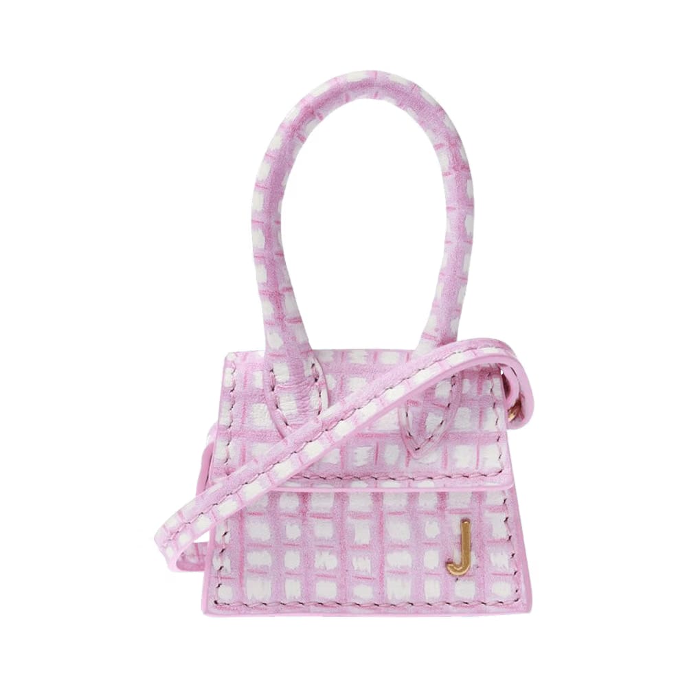 Jacquemus Le Peteit Chiquito Checked Leather Bag Print Pink