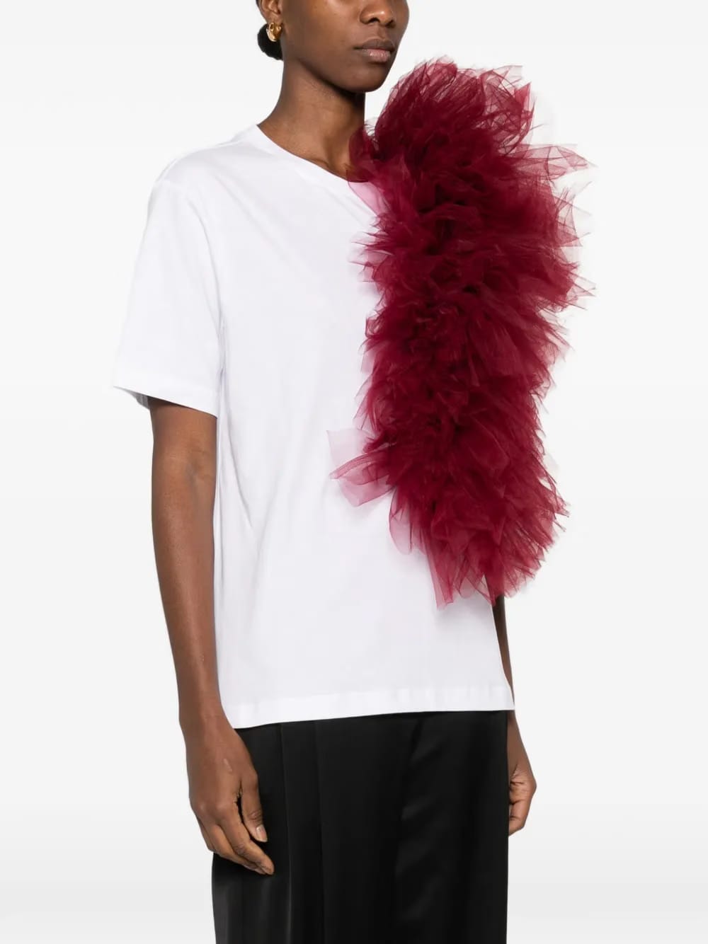 ruffled-detail T-Shirt