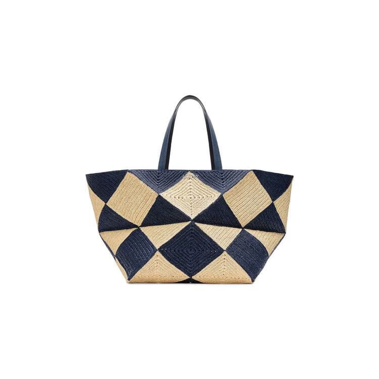 Loewe XXL Puzzle Fold Tote Natural/Navy