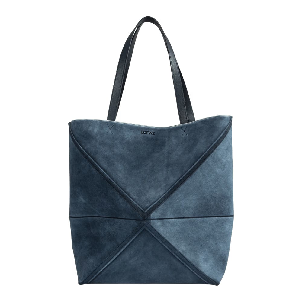 Loewe Denim Puzzle Fold Tote Deep Navy