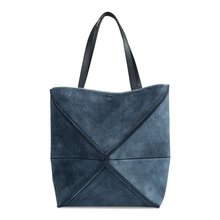 Loewe Denim Puzzle Fold Tote Deep Navy