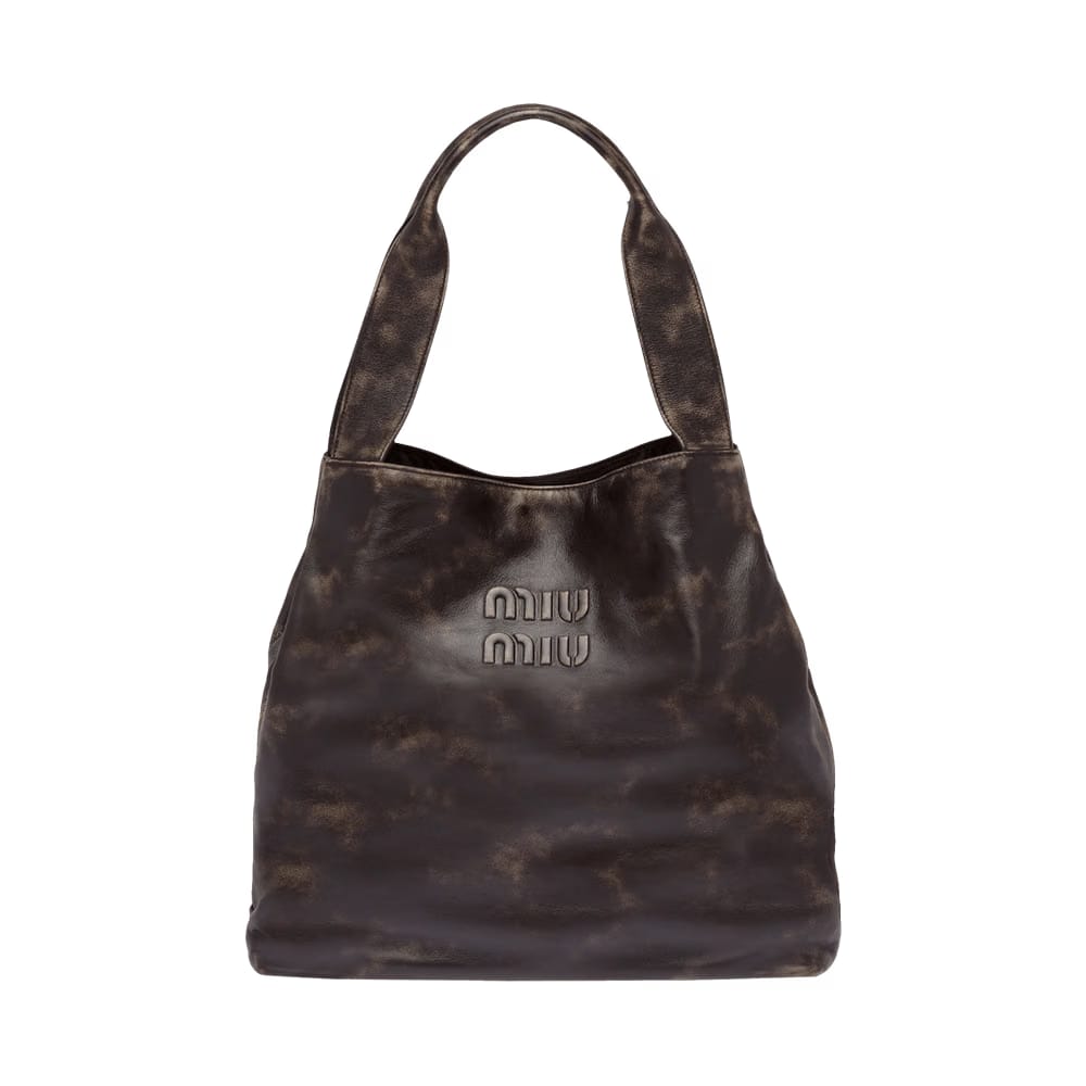 Miu Miu Leather Hobo Bag Coffee