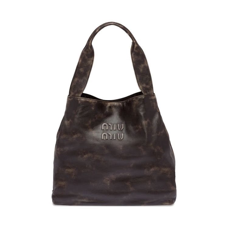 Miu Miu Leather Hobo Bag Coffee