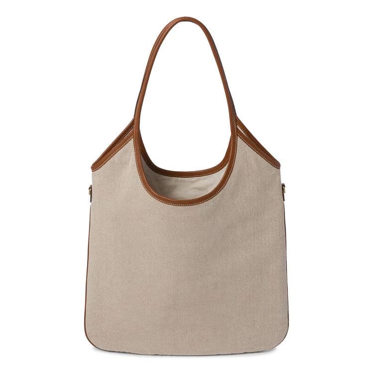 Miu Miu Canvas Shopping Bag Beige/Brandy