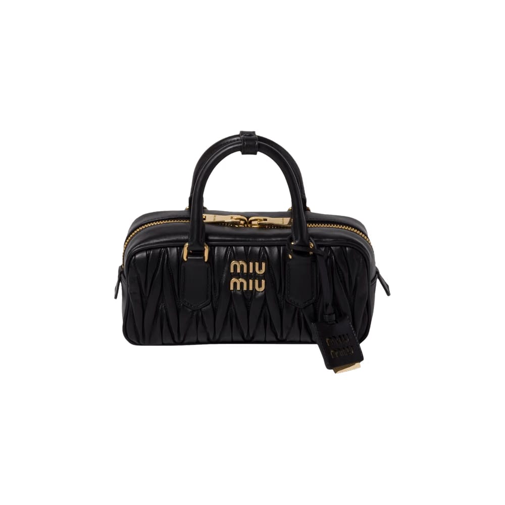 Miu Miu Matelasse Top Handle Bag Black