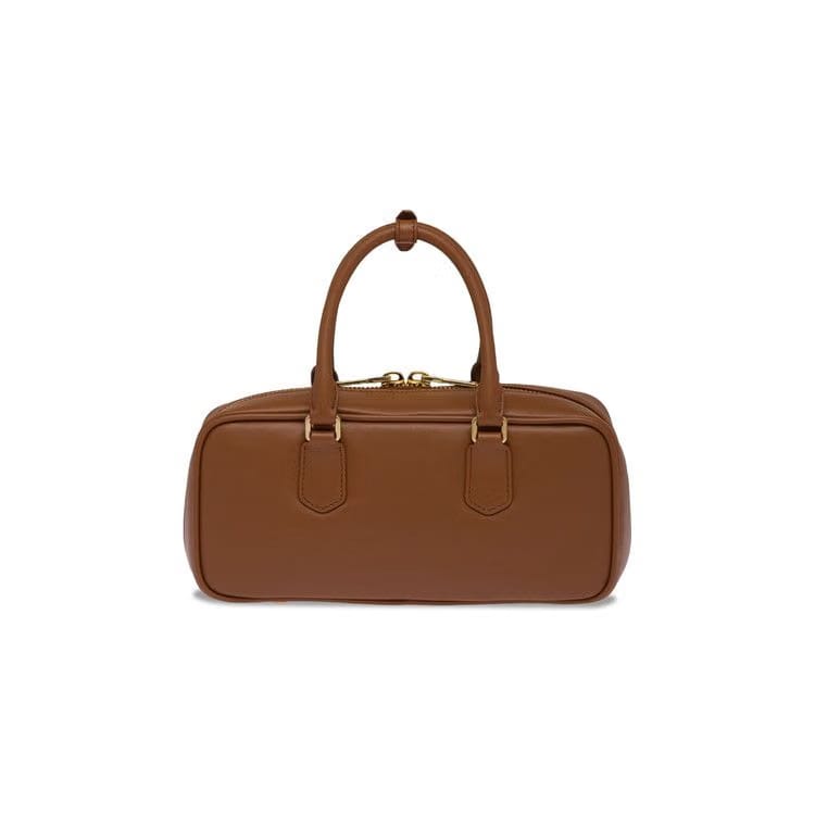 Miu Miu Leather Top Handle Bag Cognac