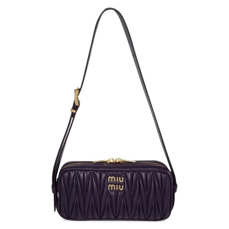 Miu Miu Matelassé Shoulder Bag Viola