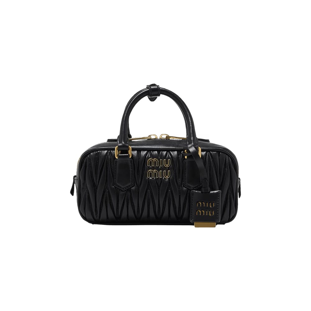 Miu Miu Arcadie Matelasse Nappa Bag Black