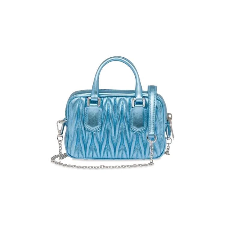 Miu Miu Matelasse Nappa Leather Top Handle Mini-Bag Cielo Mordore