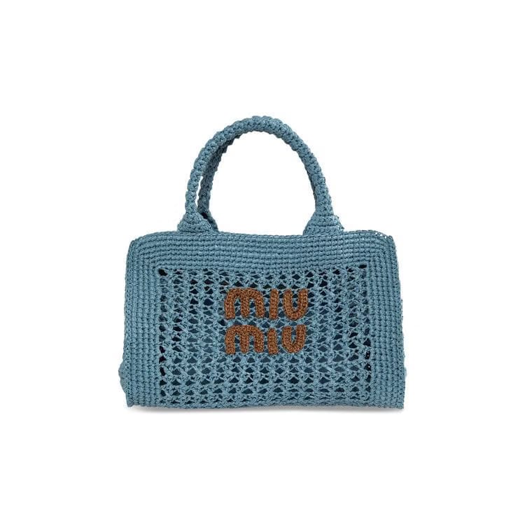 Miu Miu Chrochet Rete Celeste/Cognac