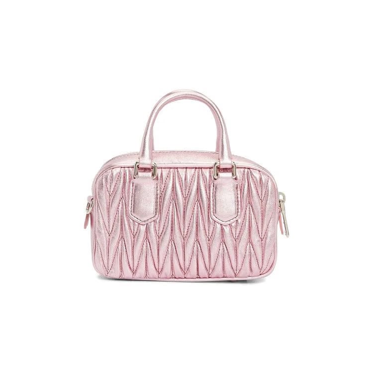 Miu Miu Matelasse Nappa Leather Top Handle Mini-Bag Rosa Mordore