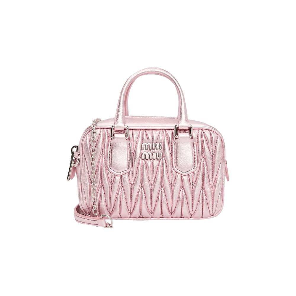 Miu Miu Matelasse Nappa Leather Top Handle Mini-Bag Rosa Mordore