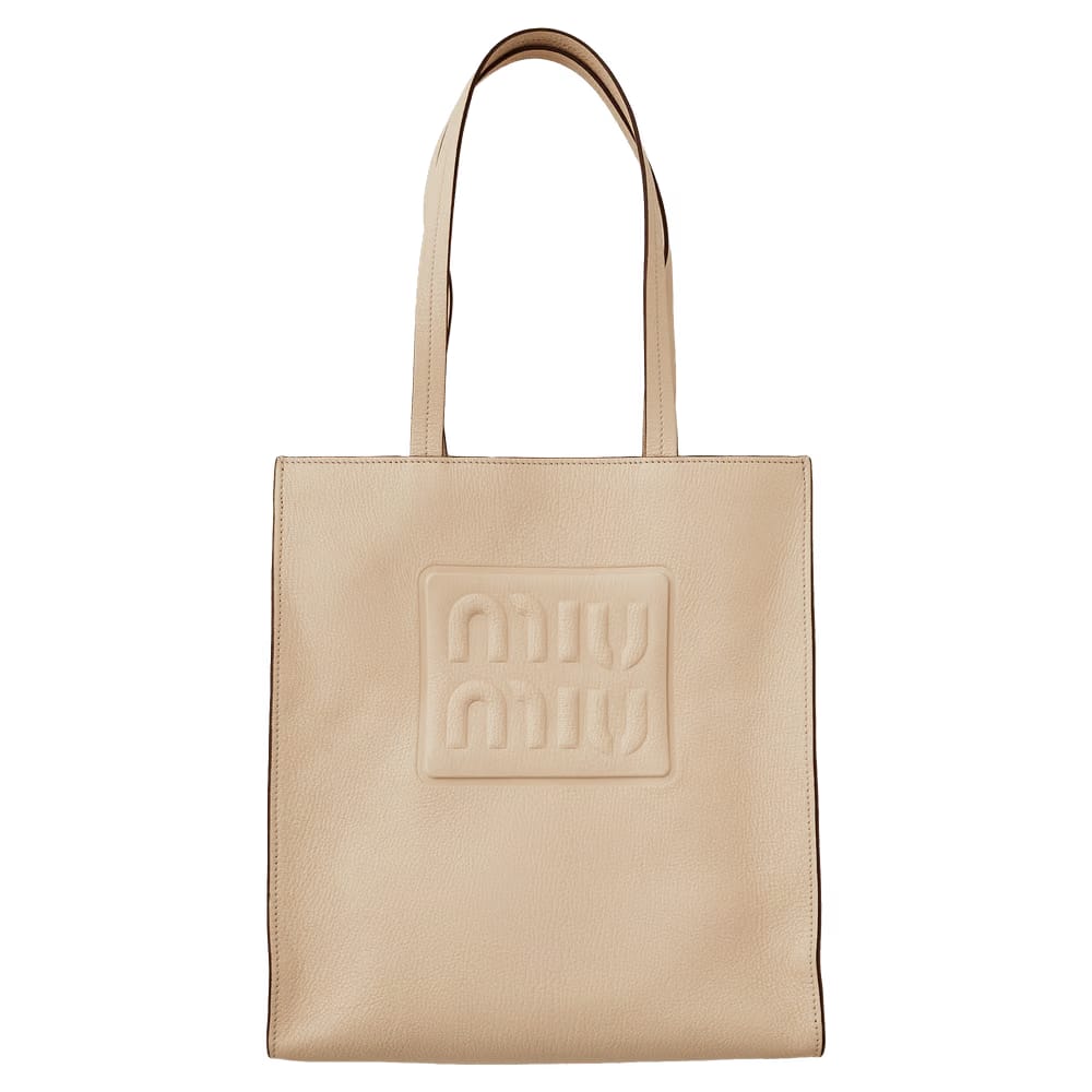 Miu Miu Ivy Leather Tote Bag White