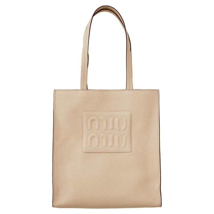 Miu Miu Ivy Leather Tote Bag White